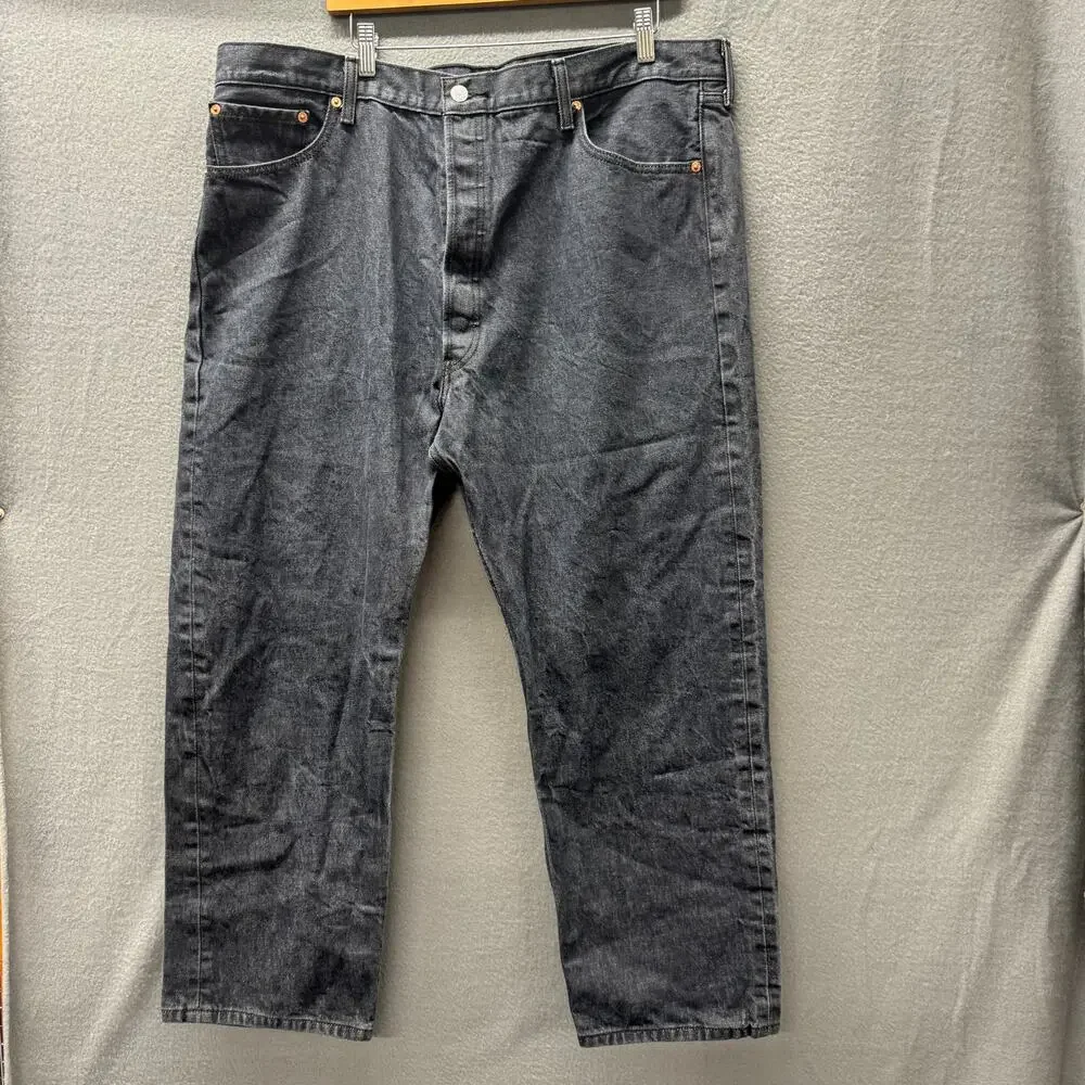 Levi's 501 Jeans Mens 44x30 (42x28 ACTUAL) Button Fly Grayish Blue Denim‎